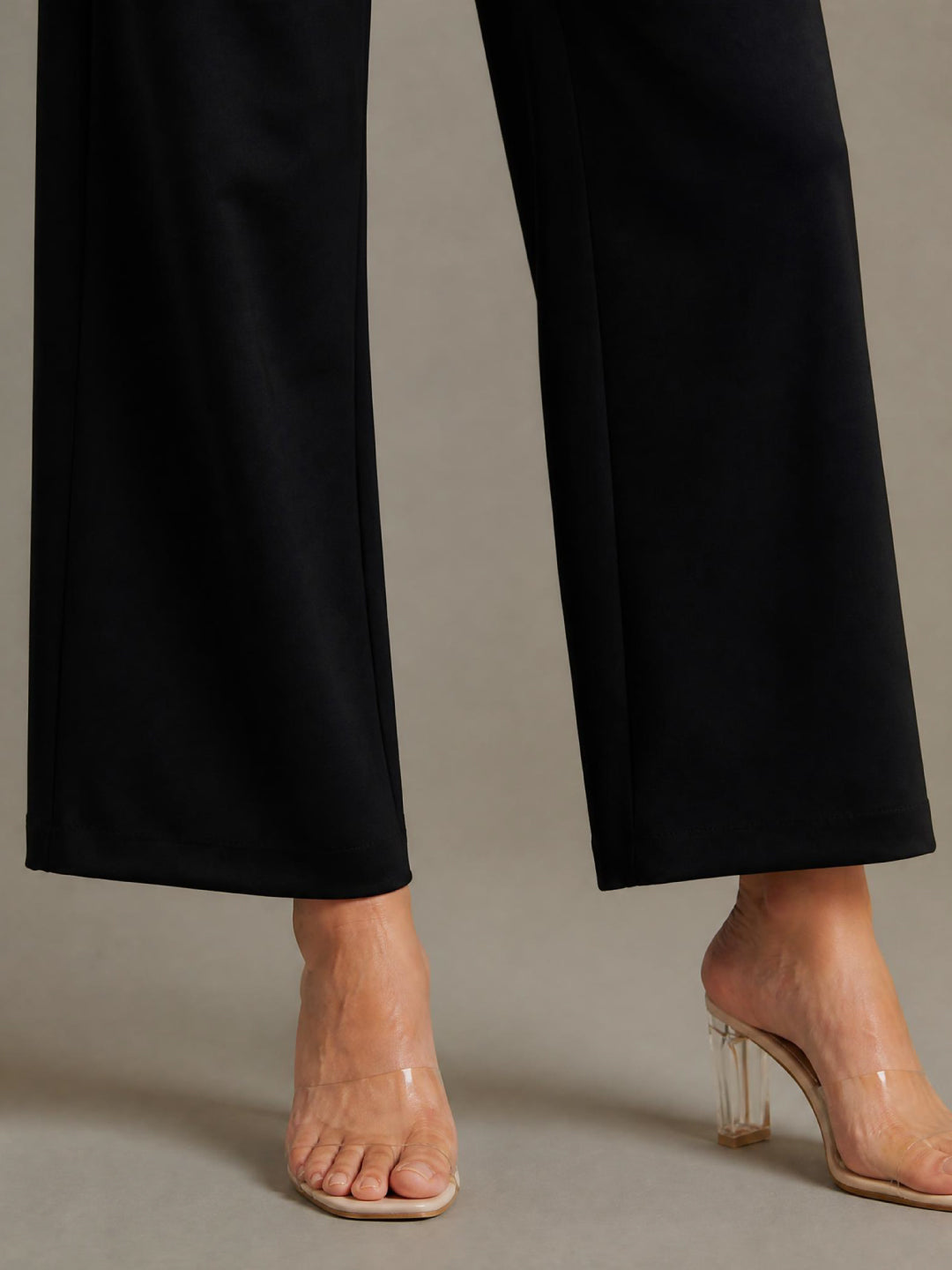 Black Roma Ponte Wide Pants
