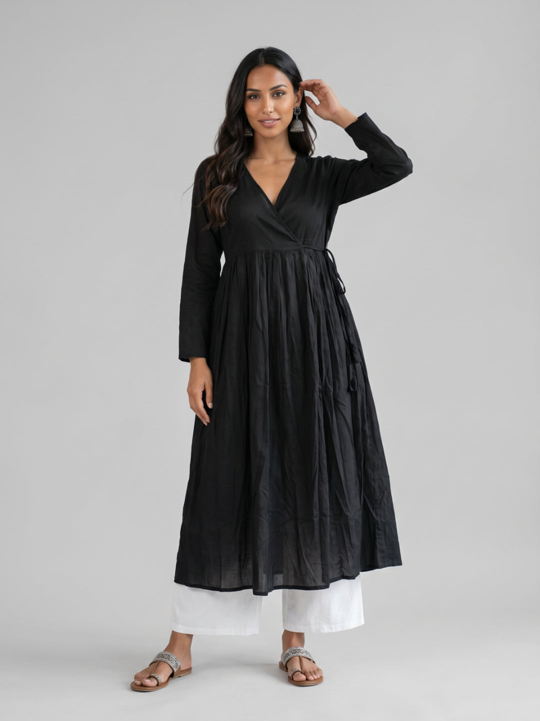 Tasseled Wrap Tie Dress