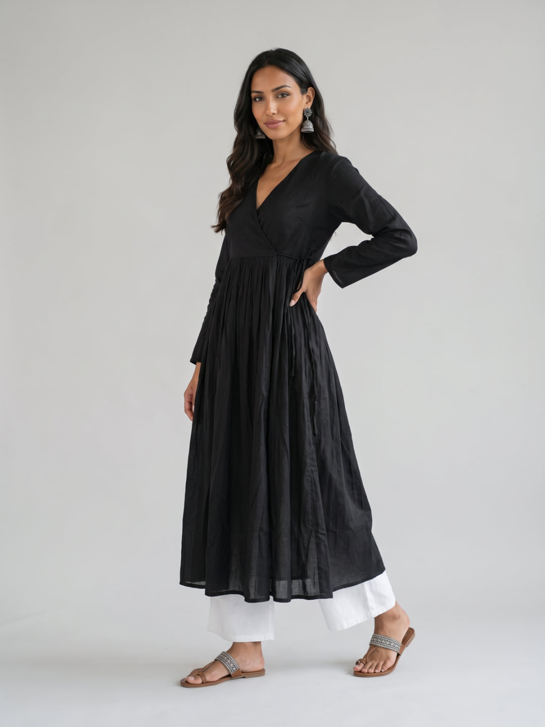 Tasseled Wrap Tie Dress