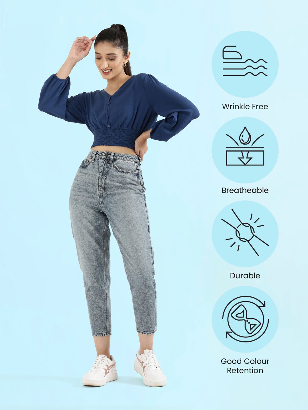 Light Blue Denim Mom Jeans