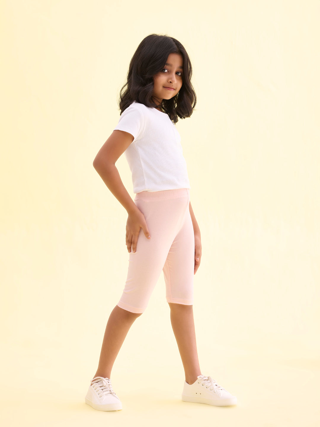 Pastel Pink Cotton Stretch  Cycling Shorts