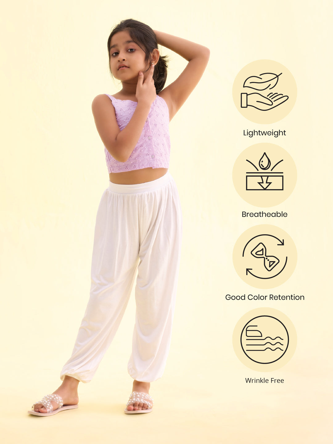 White Viscose Stretch Harem