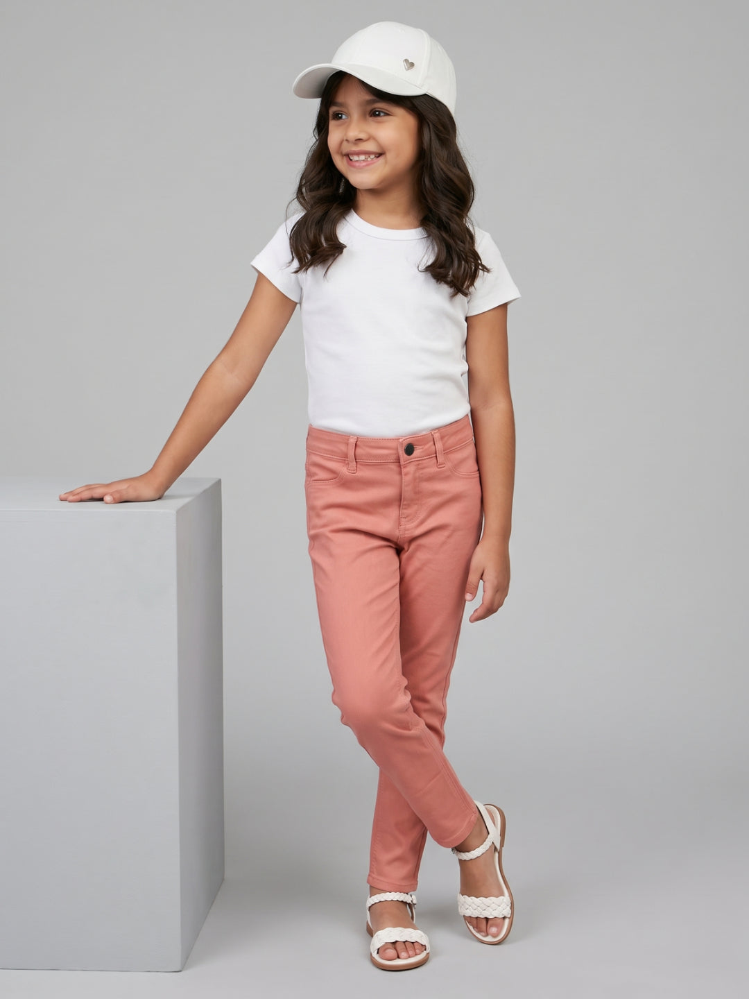 Dusty Pink Cotton Poly Stretch Super Stretch Jeggings
