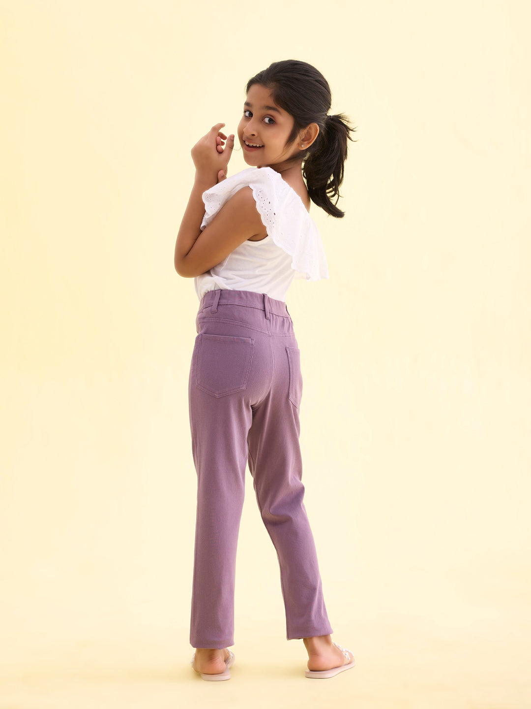 Dusty Voilet Cotton Poly Stretch Super Stretch Jeggings