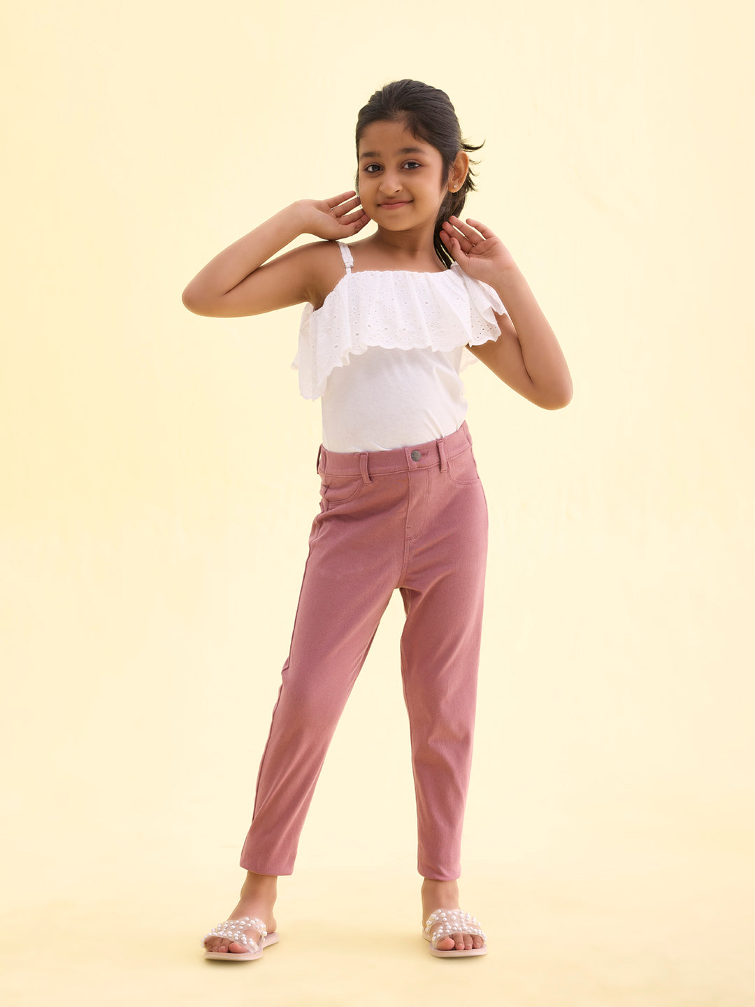 Light Wine Cotton Poly Stretch Super Stretch Jeggings