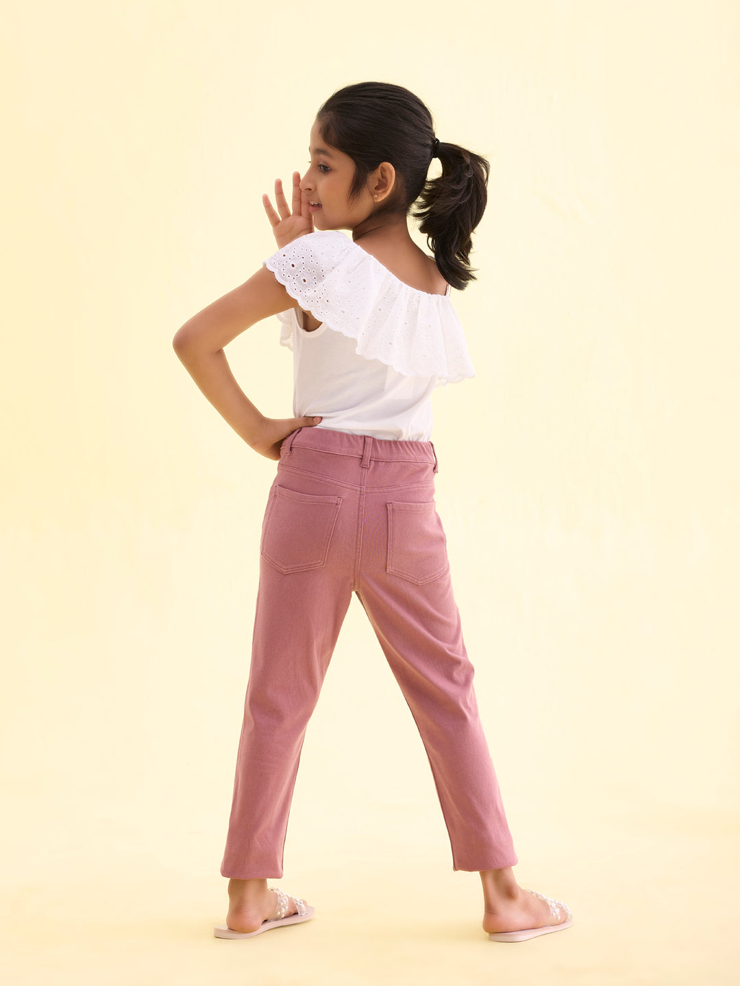 Light Wine Cotton Poly Stretch Super Stretch Jeggings