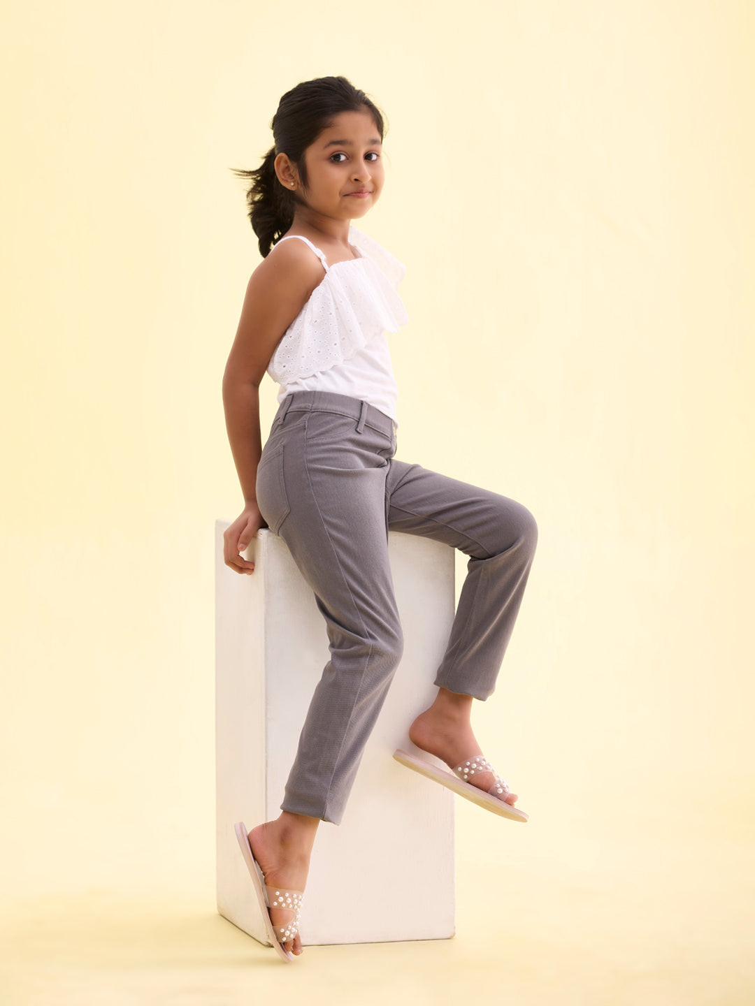 Medium Grey Cotton Poly Stretch Super Stretch Jeggings