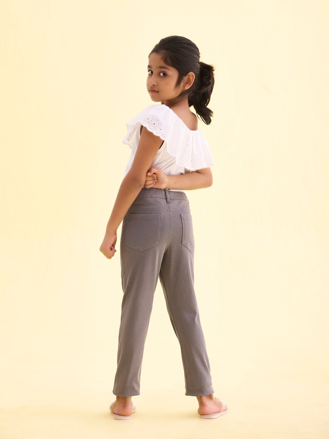 Medium Grey Cotton Poly Stretch Super Stretch Jeggings