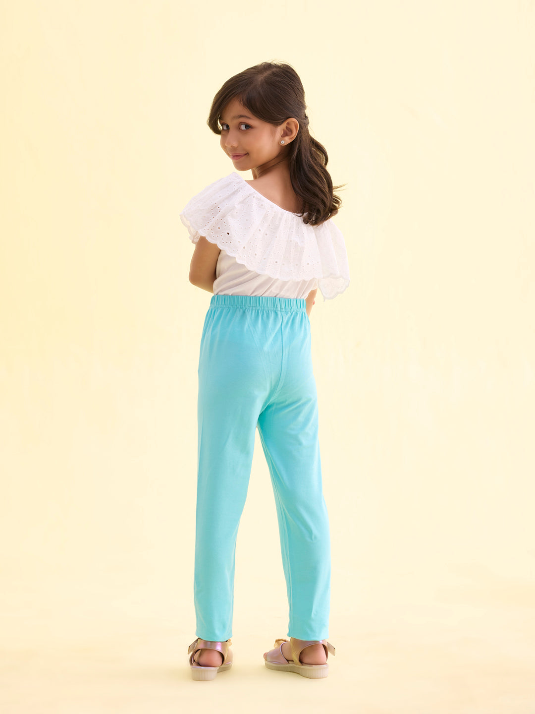 Baby Mint Cotton Stretch  Ankle Length Leggings