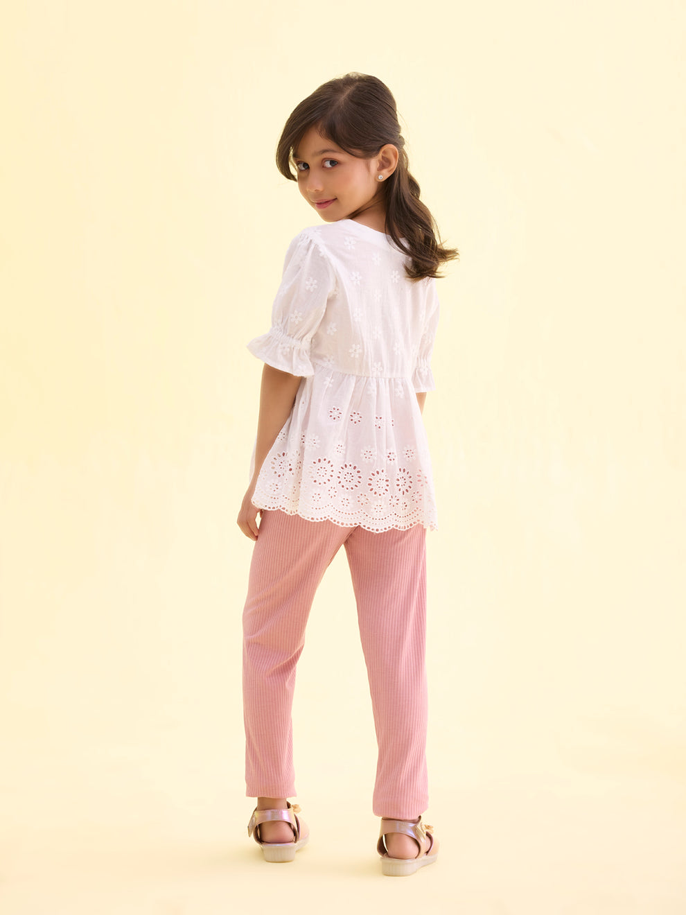 Off White Baby Girls Leggings In Light Pink main image 1