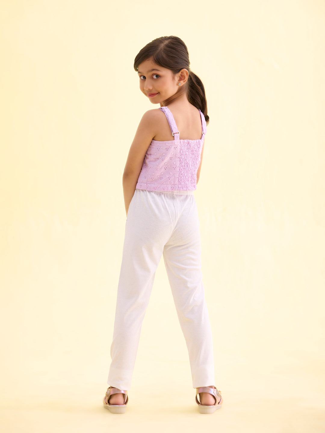 White Rayon Poly Stretch Rib Leggings