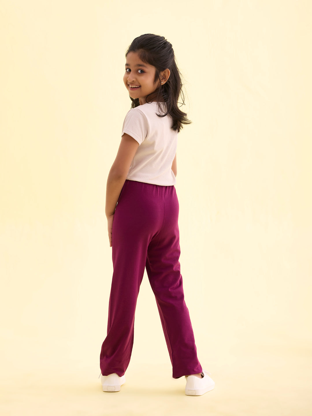 Plum Cotton Stretch Track Pant