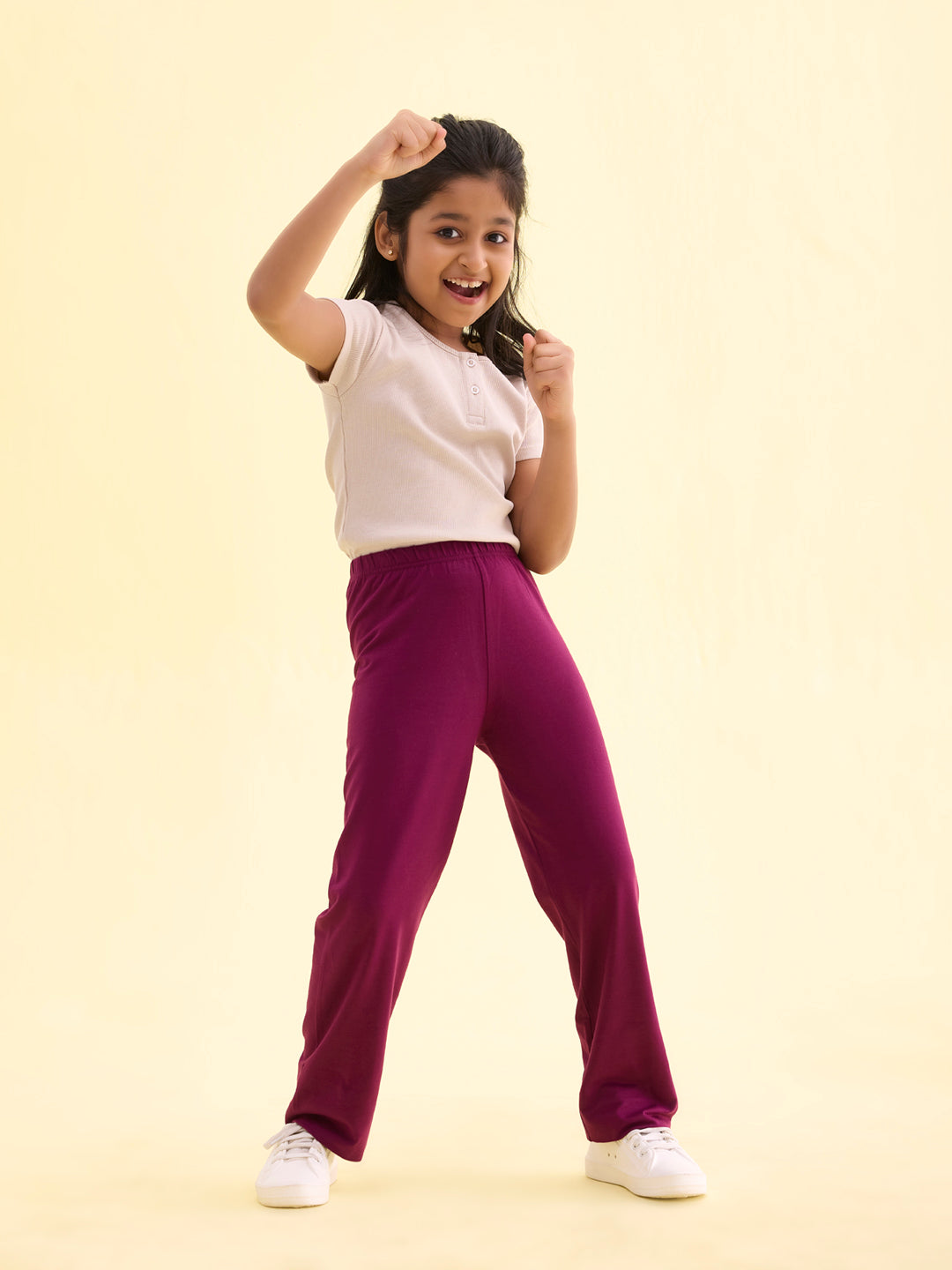 Plum Cotton Stretch Track Pant