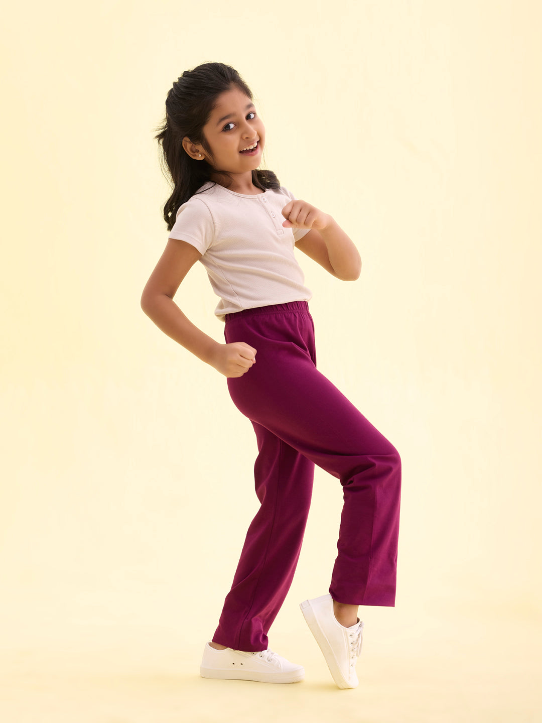 Plum Cotton Stretch Track Pant