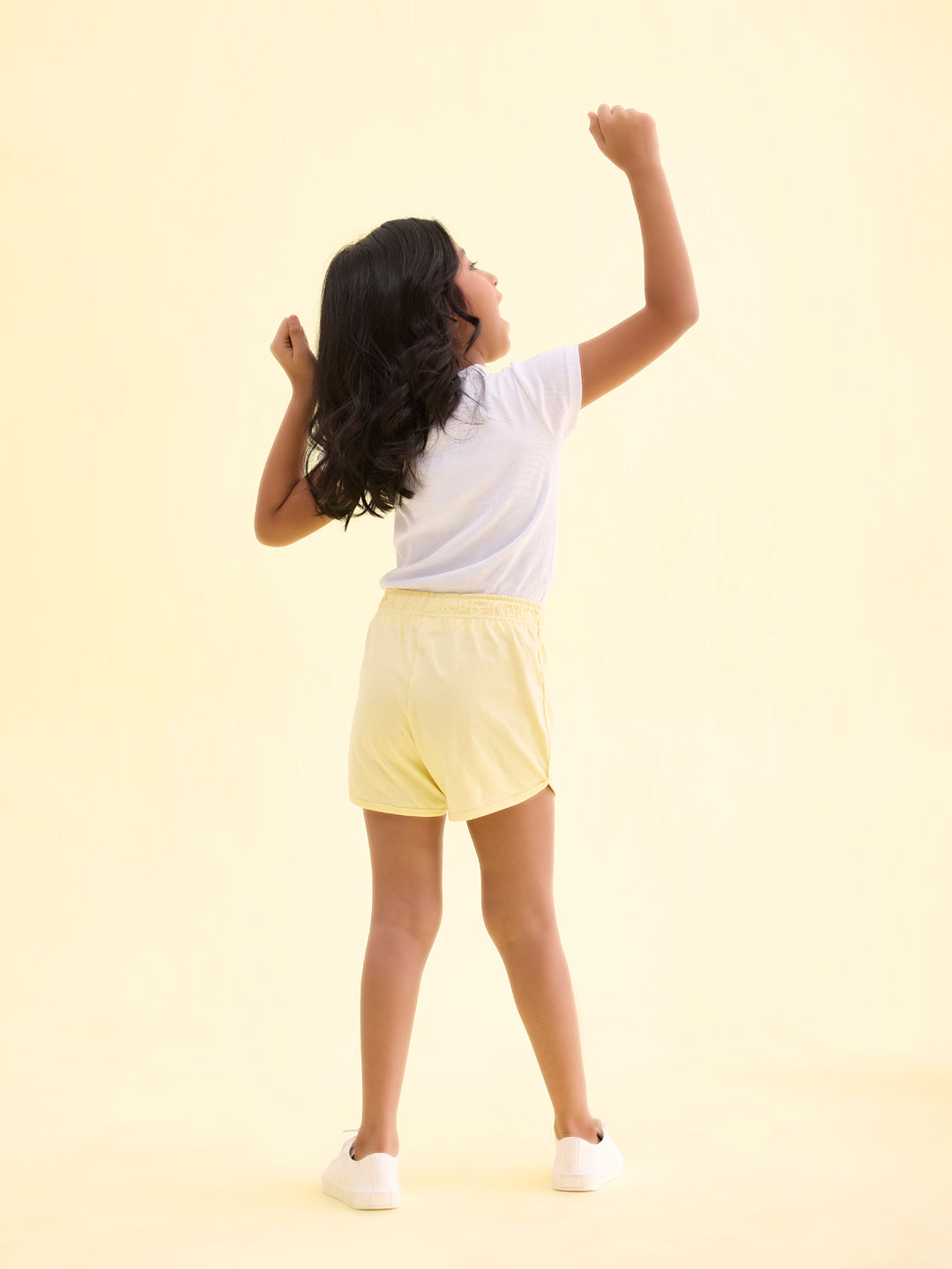 Baby Yellow Cotton Knit Shorts