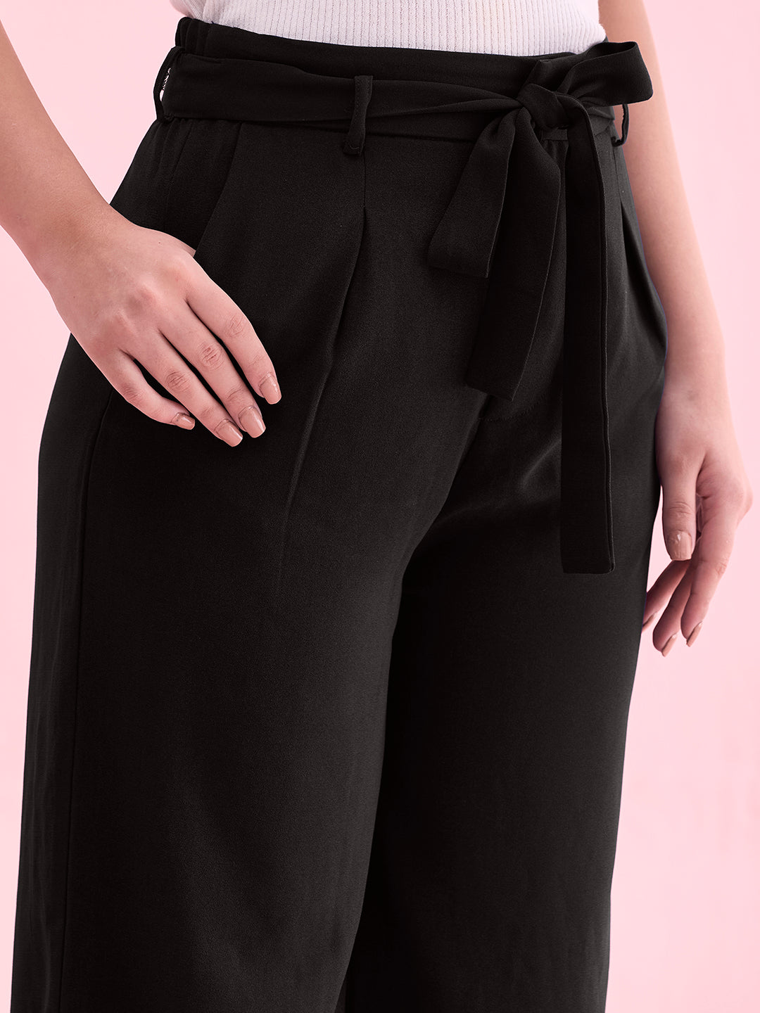 Black Viscose Poly Stretch Smart Fit Pant
