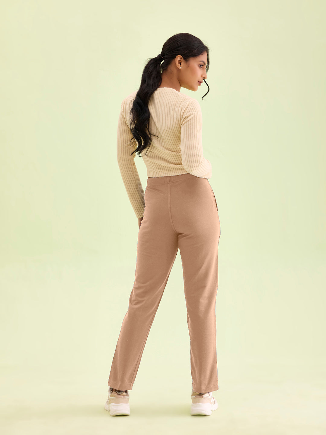 Beige Fleece Warm Kurti Pants