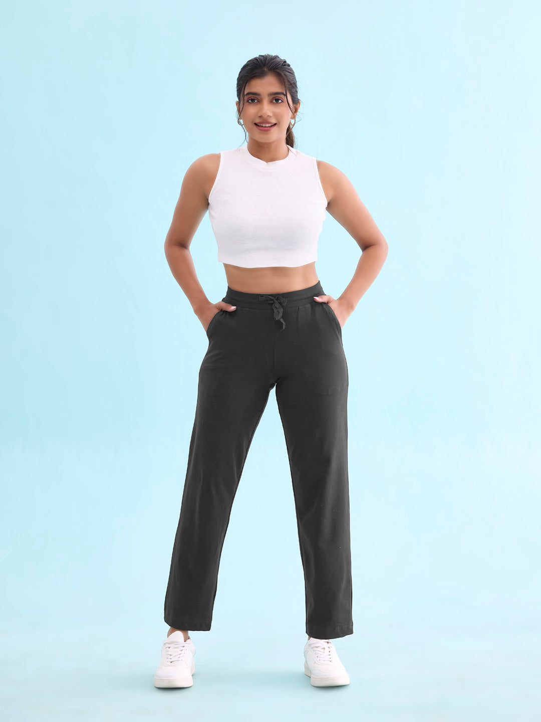 Antra Melanges Cotton Stretch Track Pant