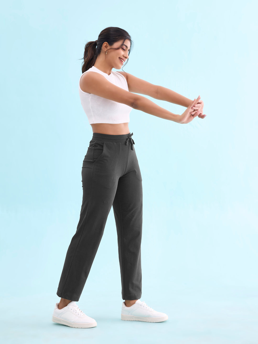 Antra Melanges Cotton Stretch Track Pant