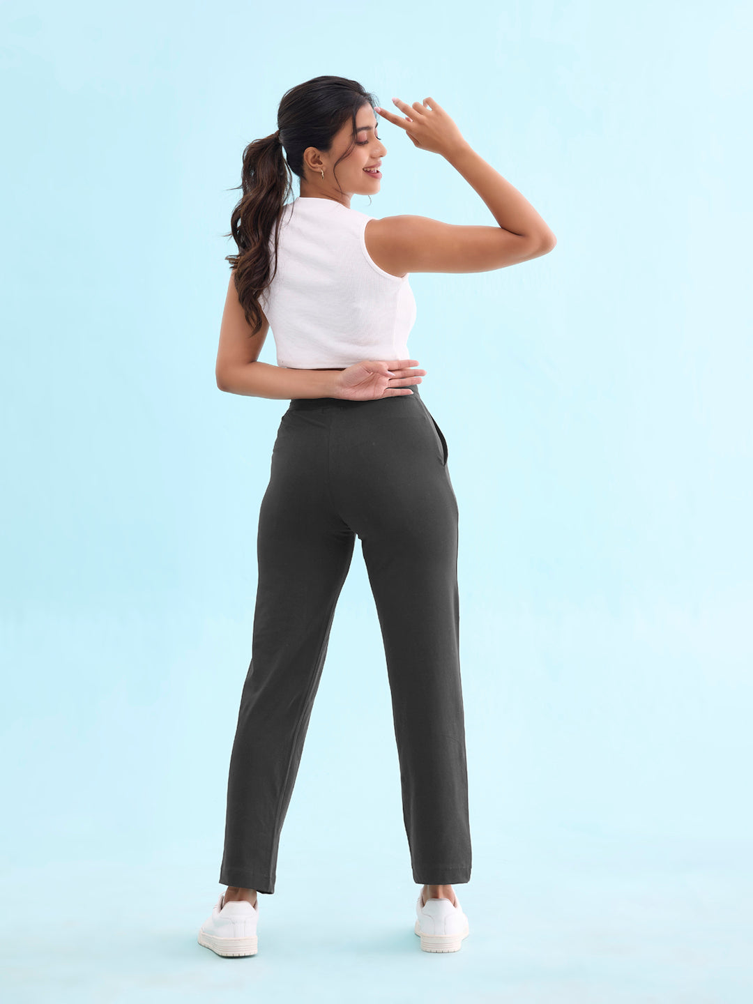 Antra Melanges Cotton Stretch Track Pant