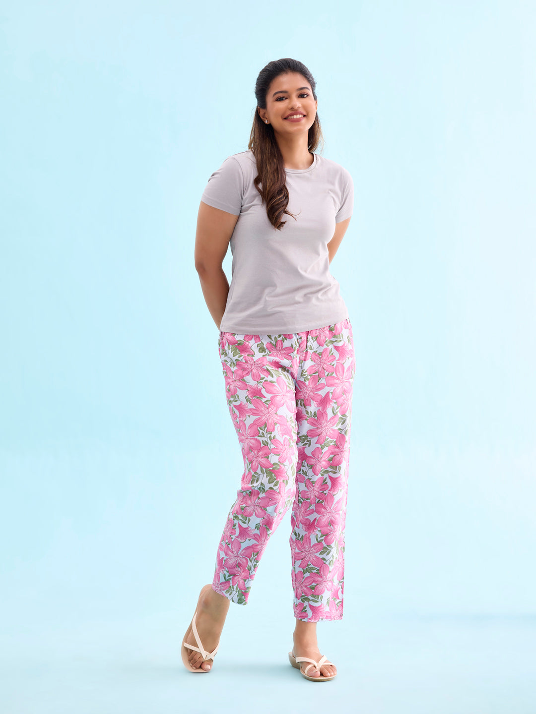 Green Woven Viscose Printed Lounge Pants