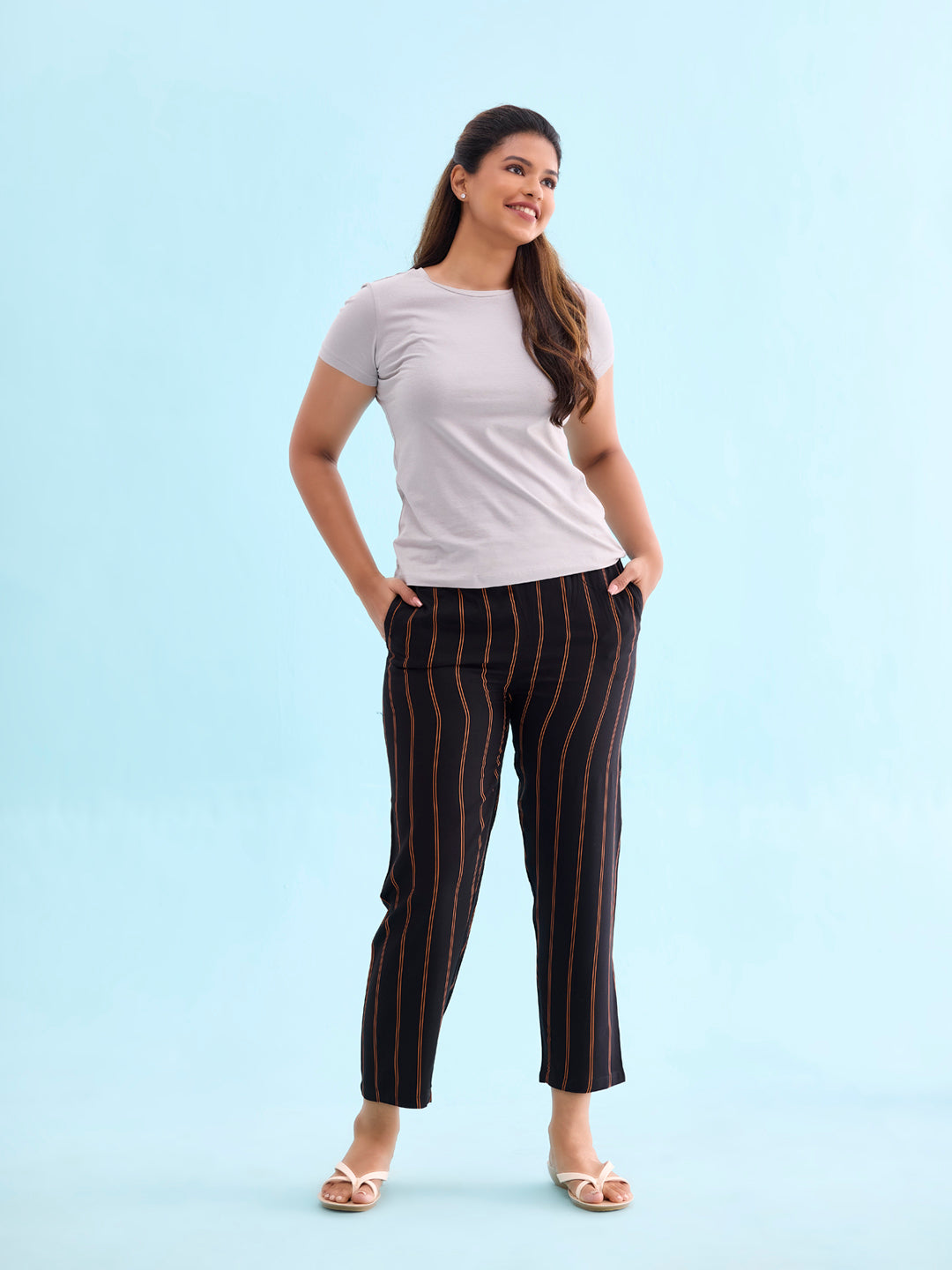 Black Woven Viscose Printed Lounge Pants