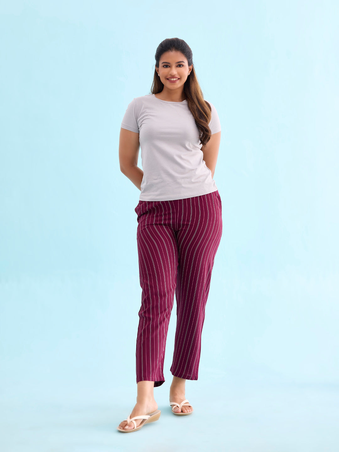 Maroon Woven Viscose Printed Lounge Pants