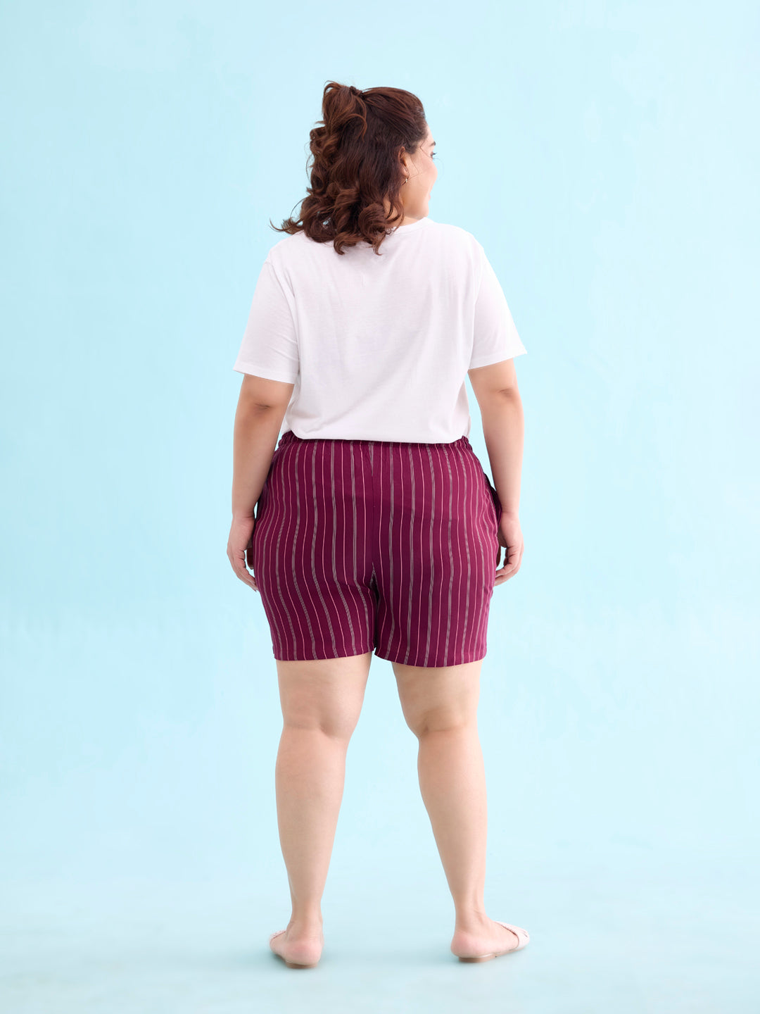 Maroon Woven Viscose Printed Lounge Shorts