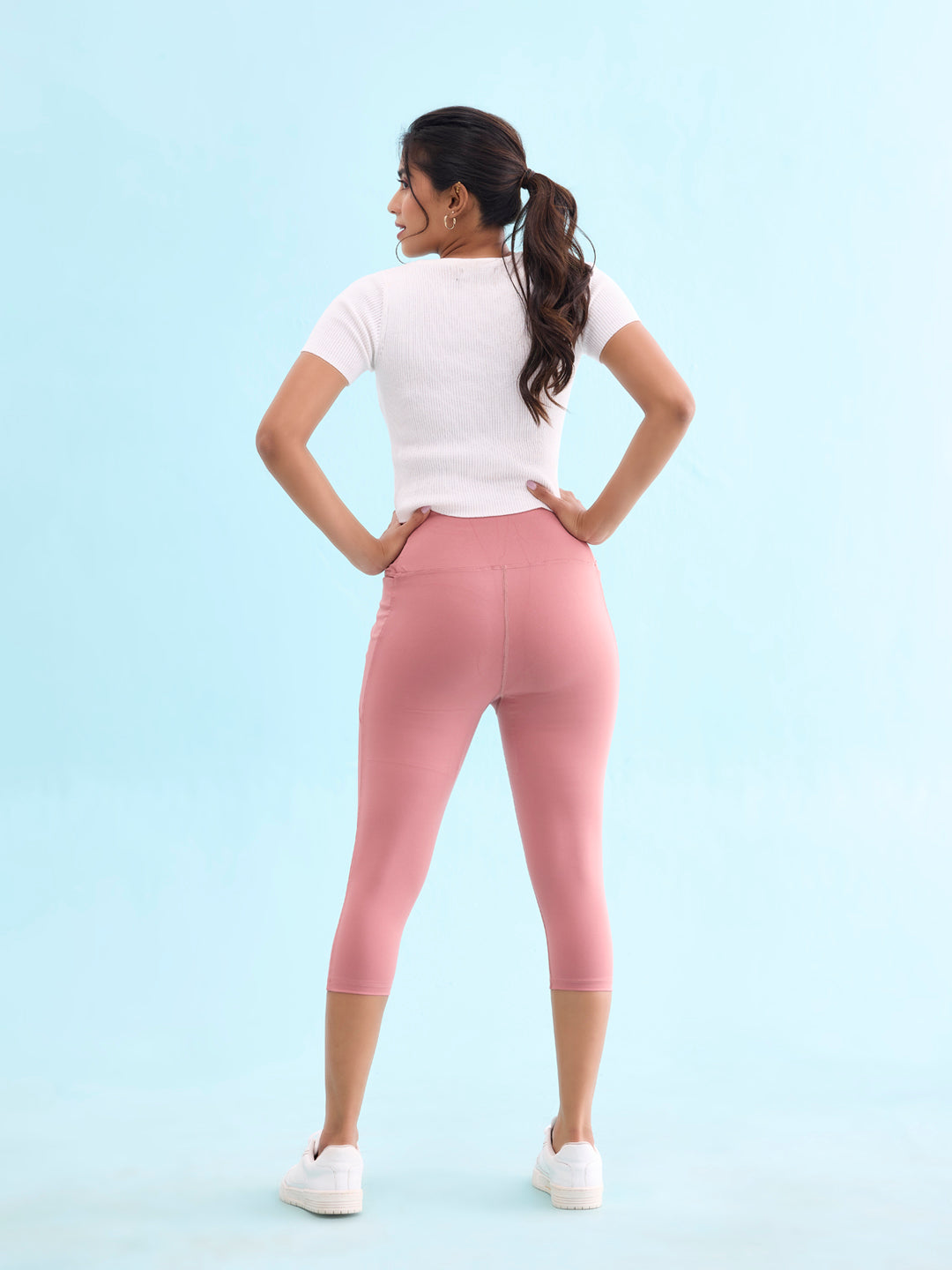 Dusty Pink Poly Stretch Training Capri