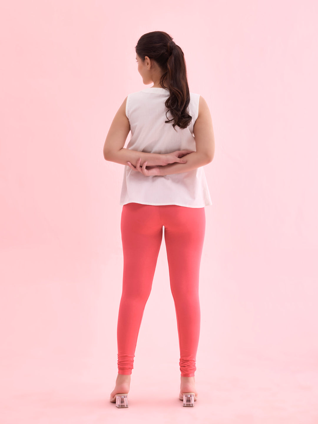 Coral Cotton Stretch Churidar