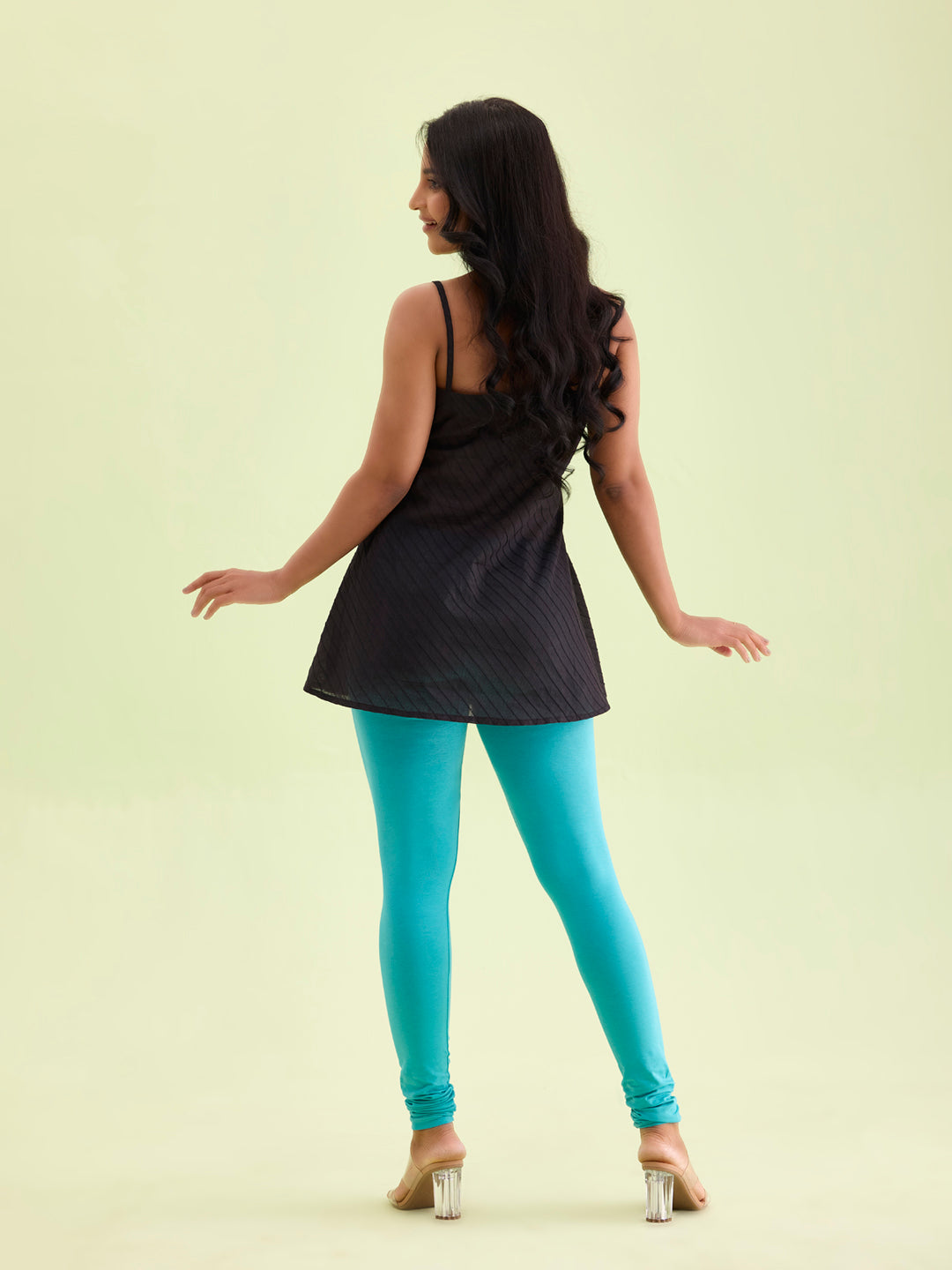 Dark Mint Cotton Stretch Churidar