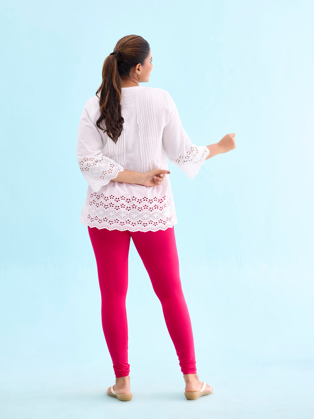 Dark Pink Cotton Stretch Churidar