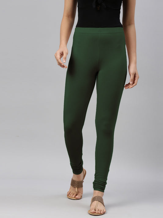 Golf Green Cotton Stretch Churidar