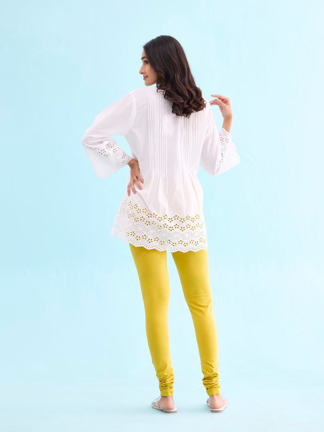 Lemon Cotton Stretch Churidar