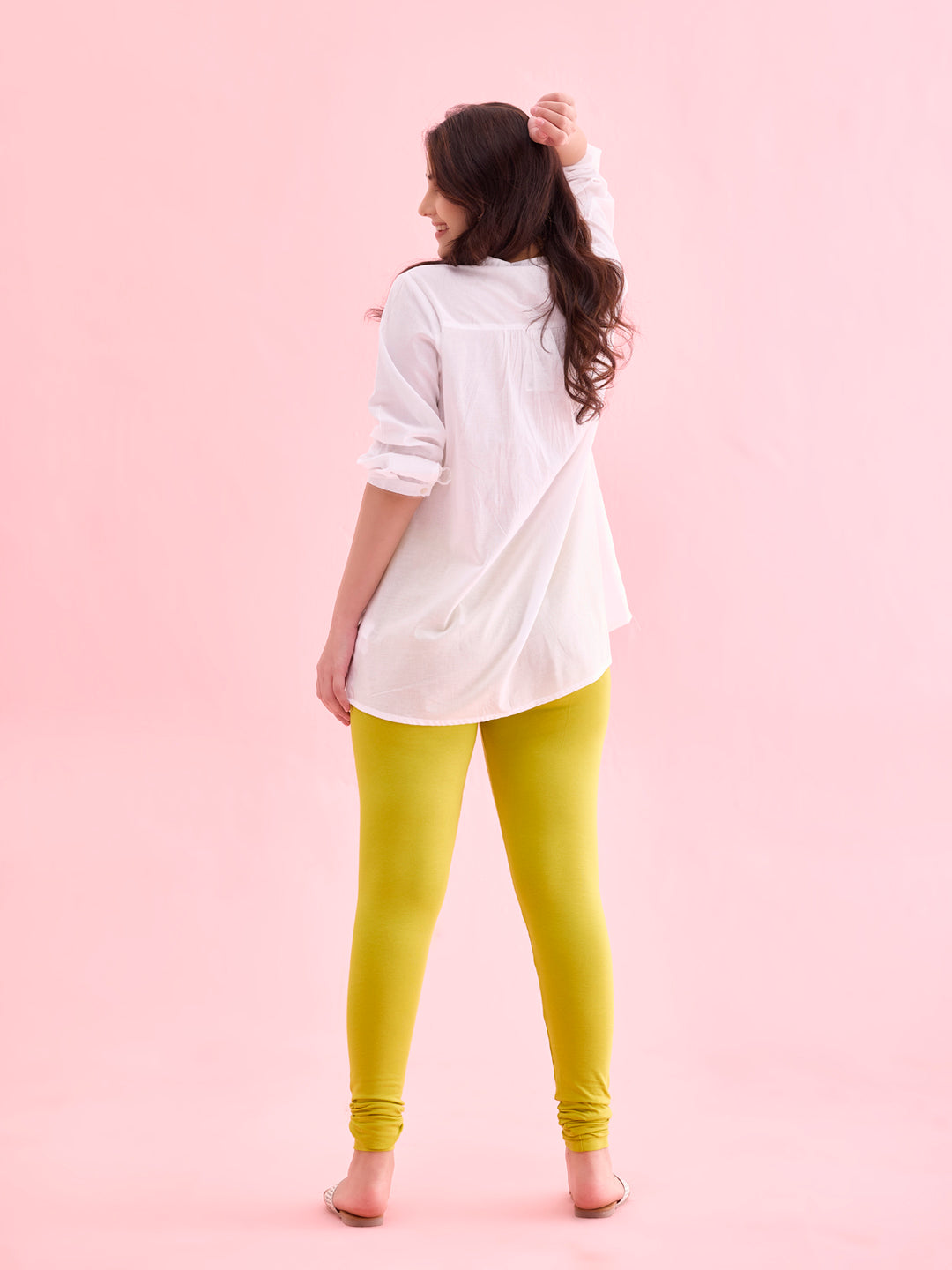 Lime Cotton Stretch Churidar