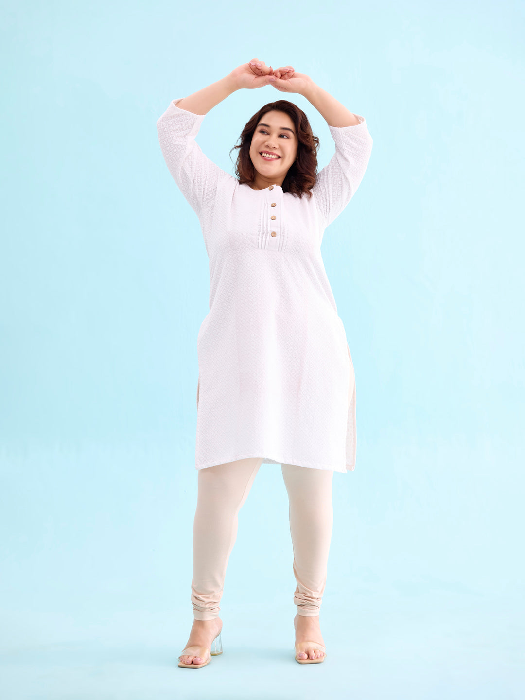 Light Beige Cotton Stretch Churidar