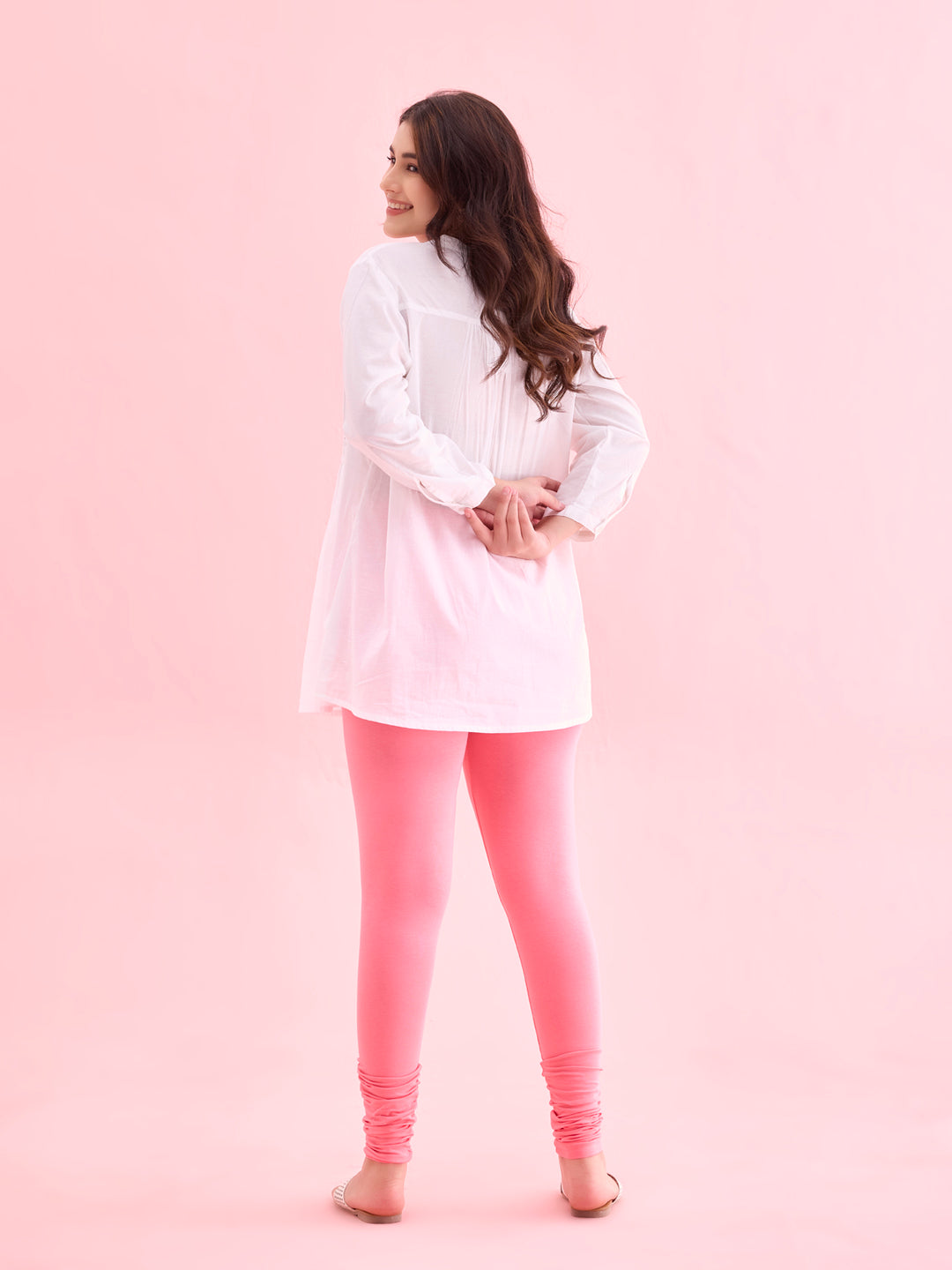 Light Pink Cotton Stretch Churidar