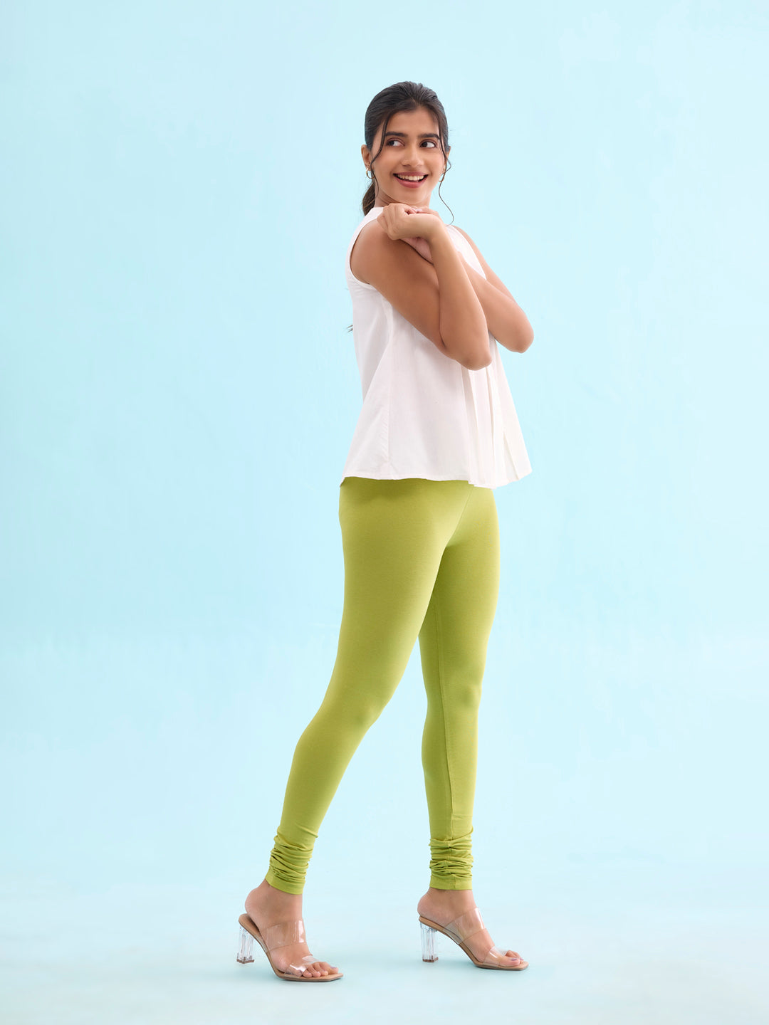 Light Pista Cotton Stretch Churidar