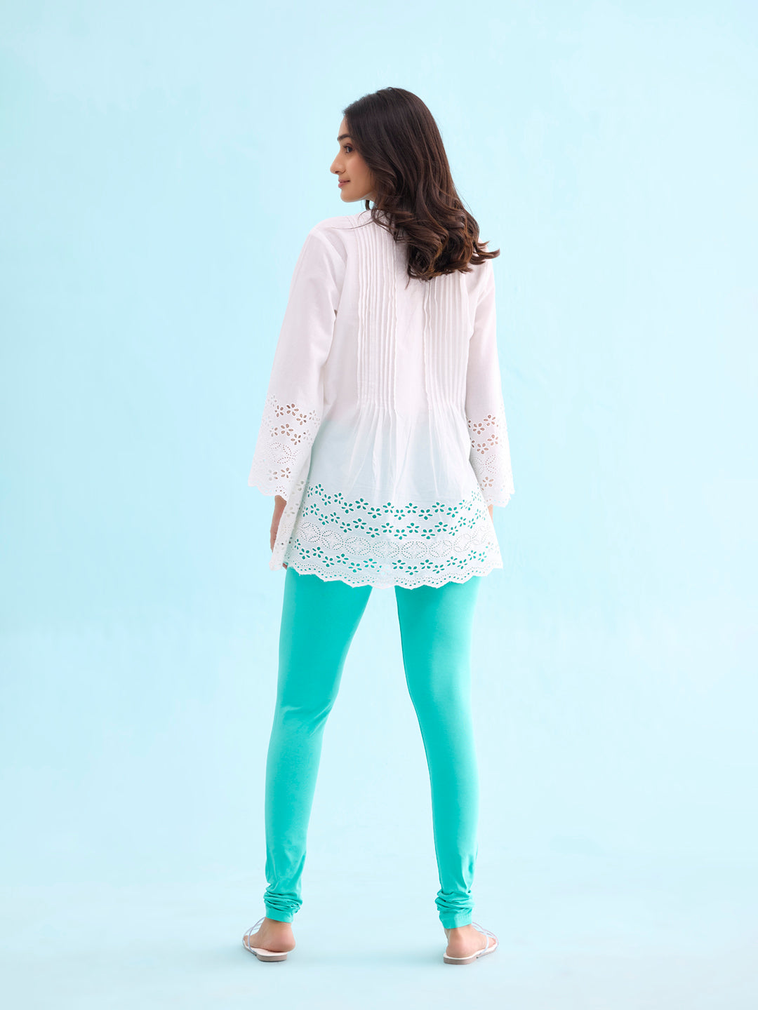 Mint Cotton Stretch Churidar