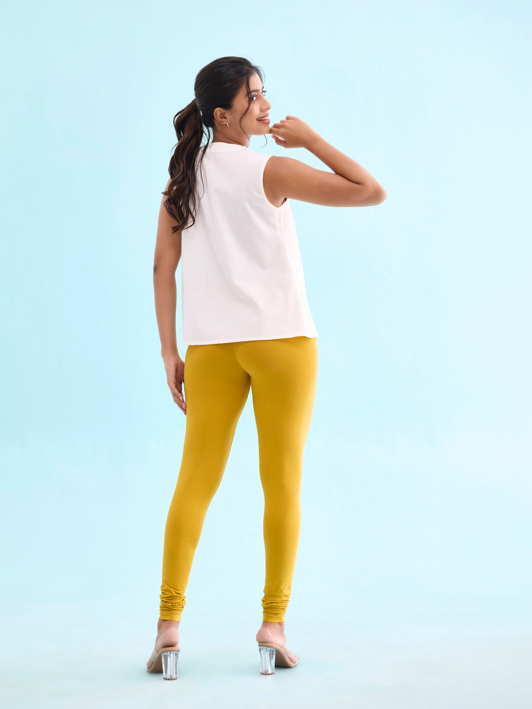 Mustard Cotton Stretch Churidar