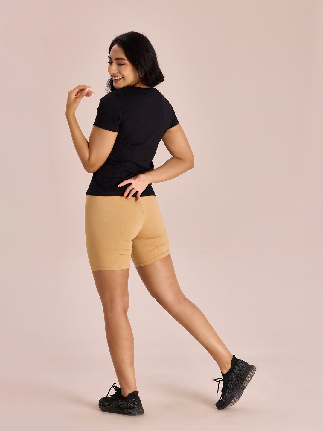 Wheat Cotton Stretch Cycling Shorts