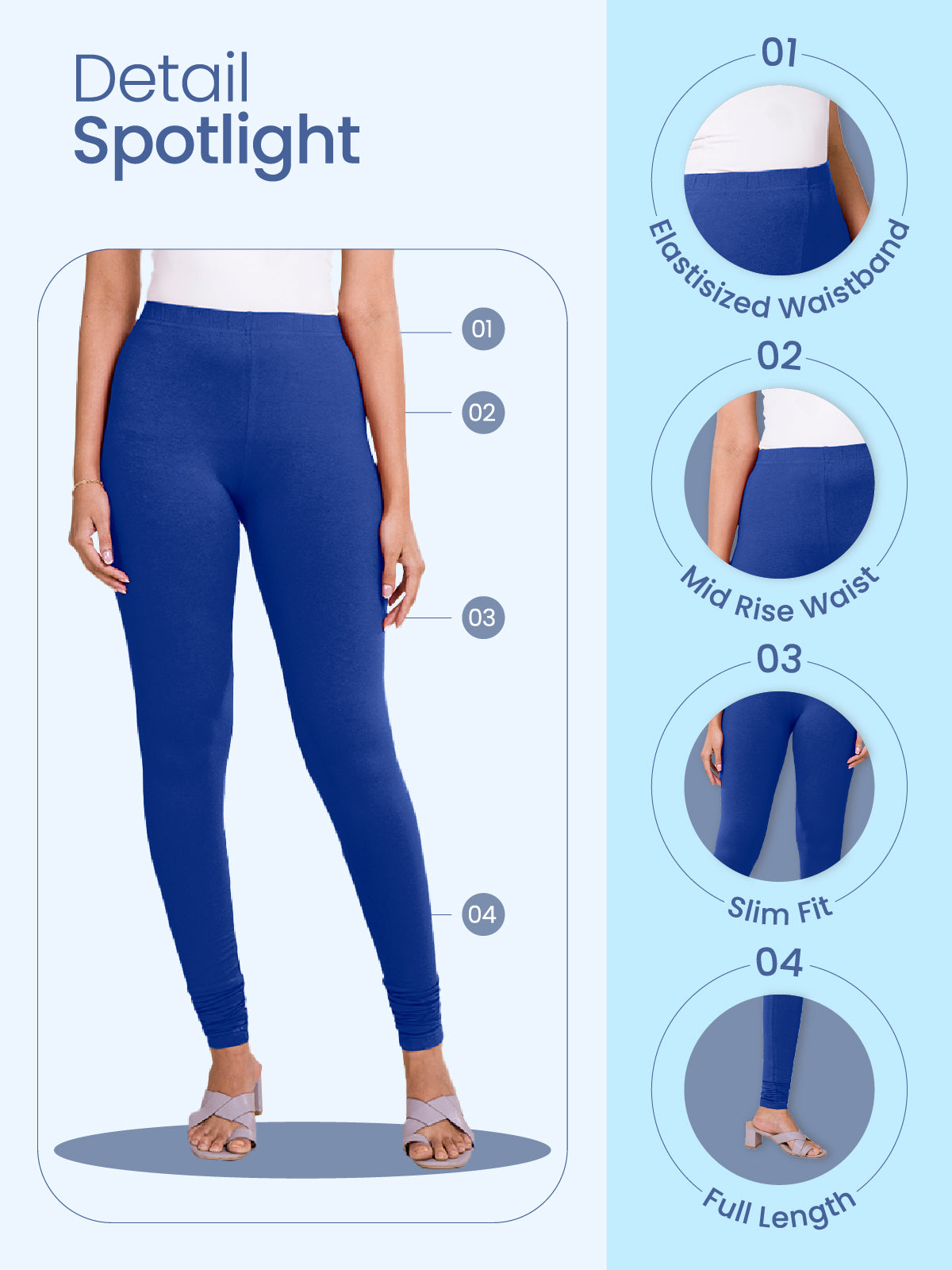 Ink Blue Cotton Stretch Churidar