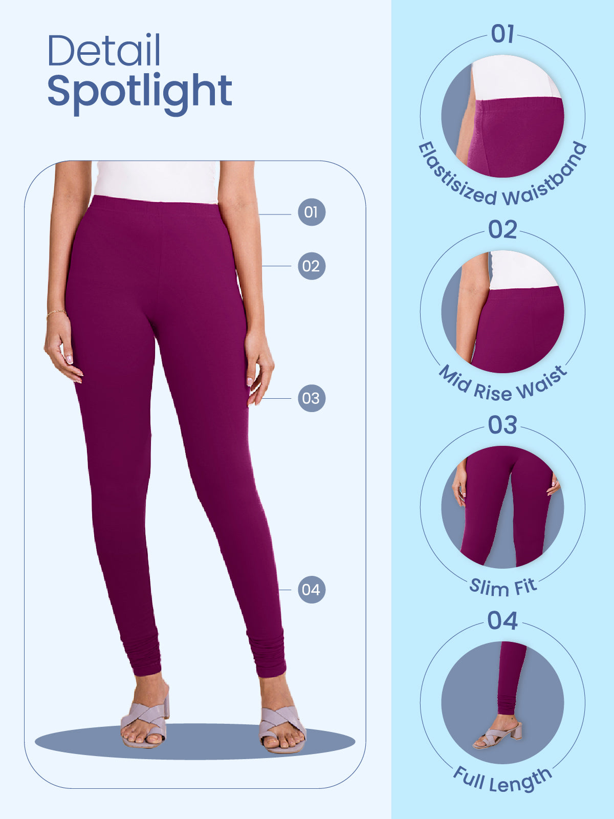 Dark Wine Cotton Stretch Churidar