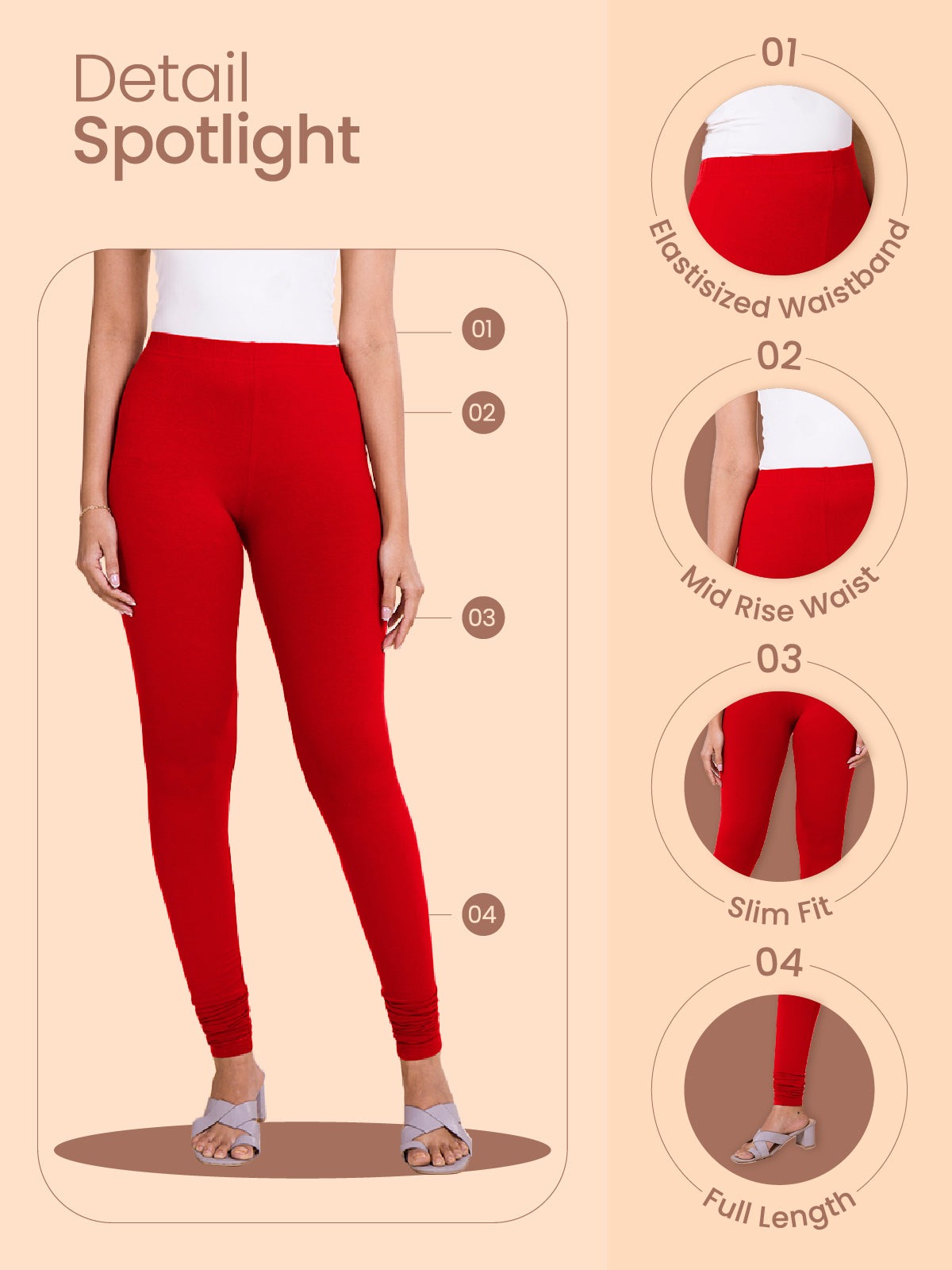 Light Coral Cotton Stretch Churidar