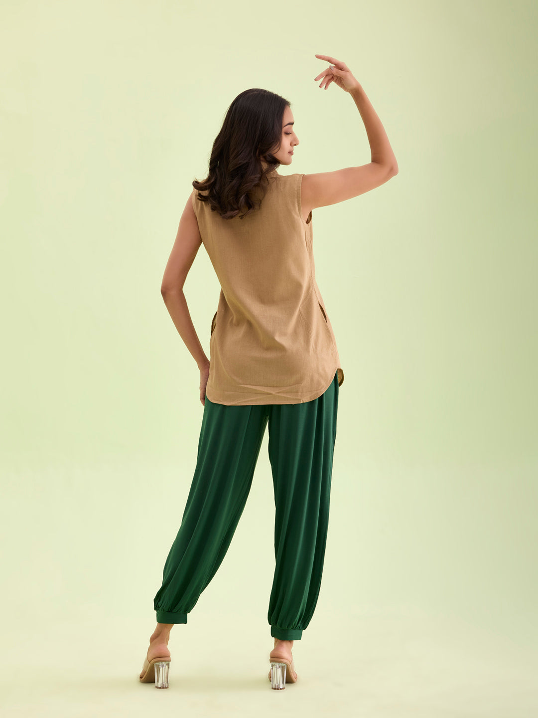 Dark Green Viscose Stretch Harems