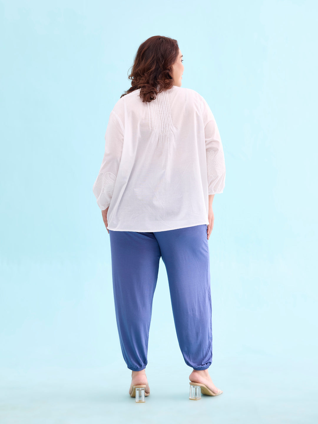 Jeans Blue Viscose Stretch Harems