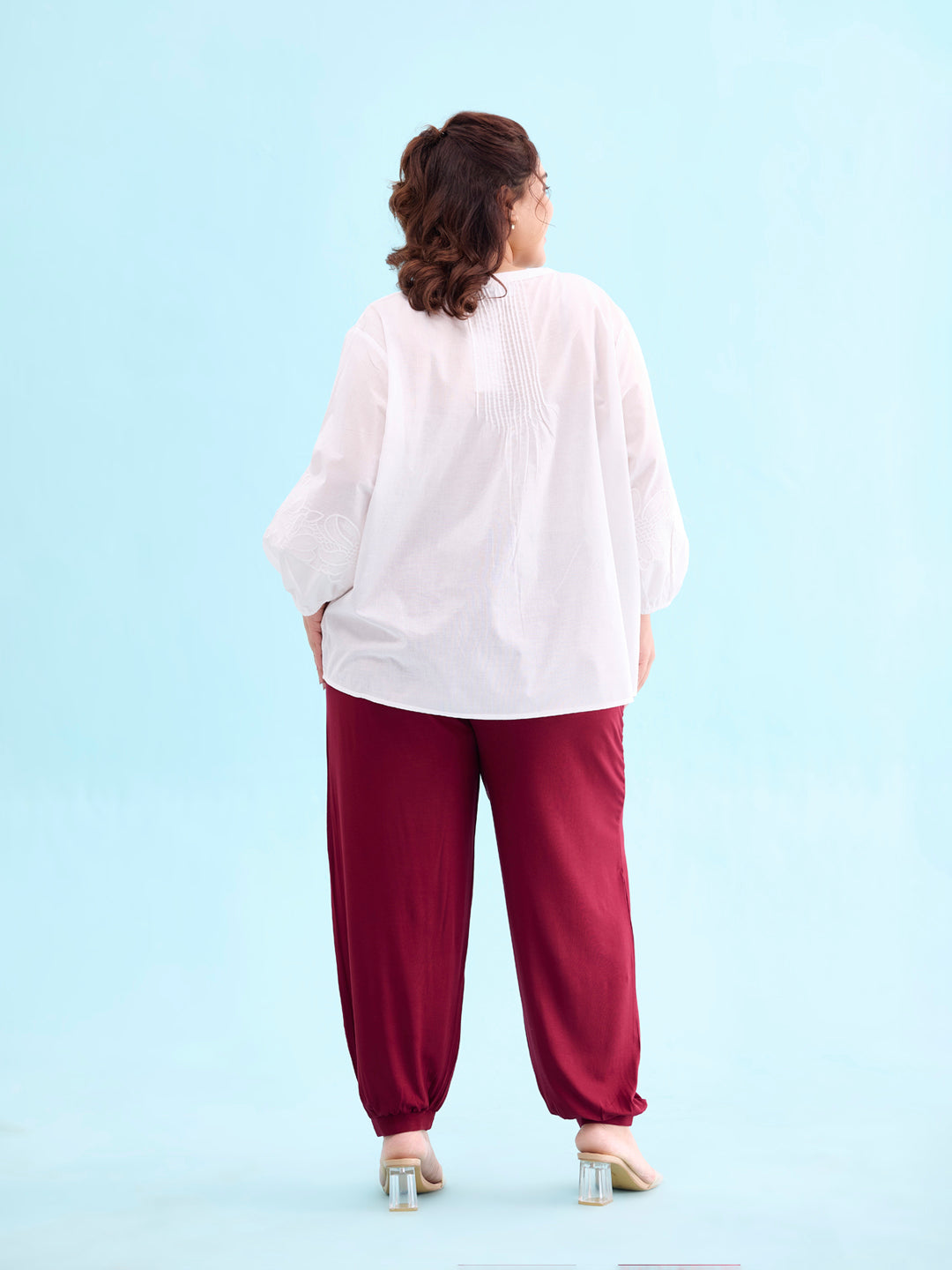 Maroon Viscose Stretch Harems