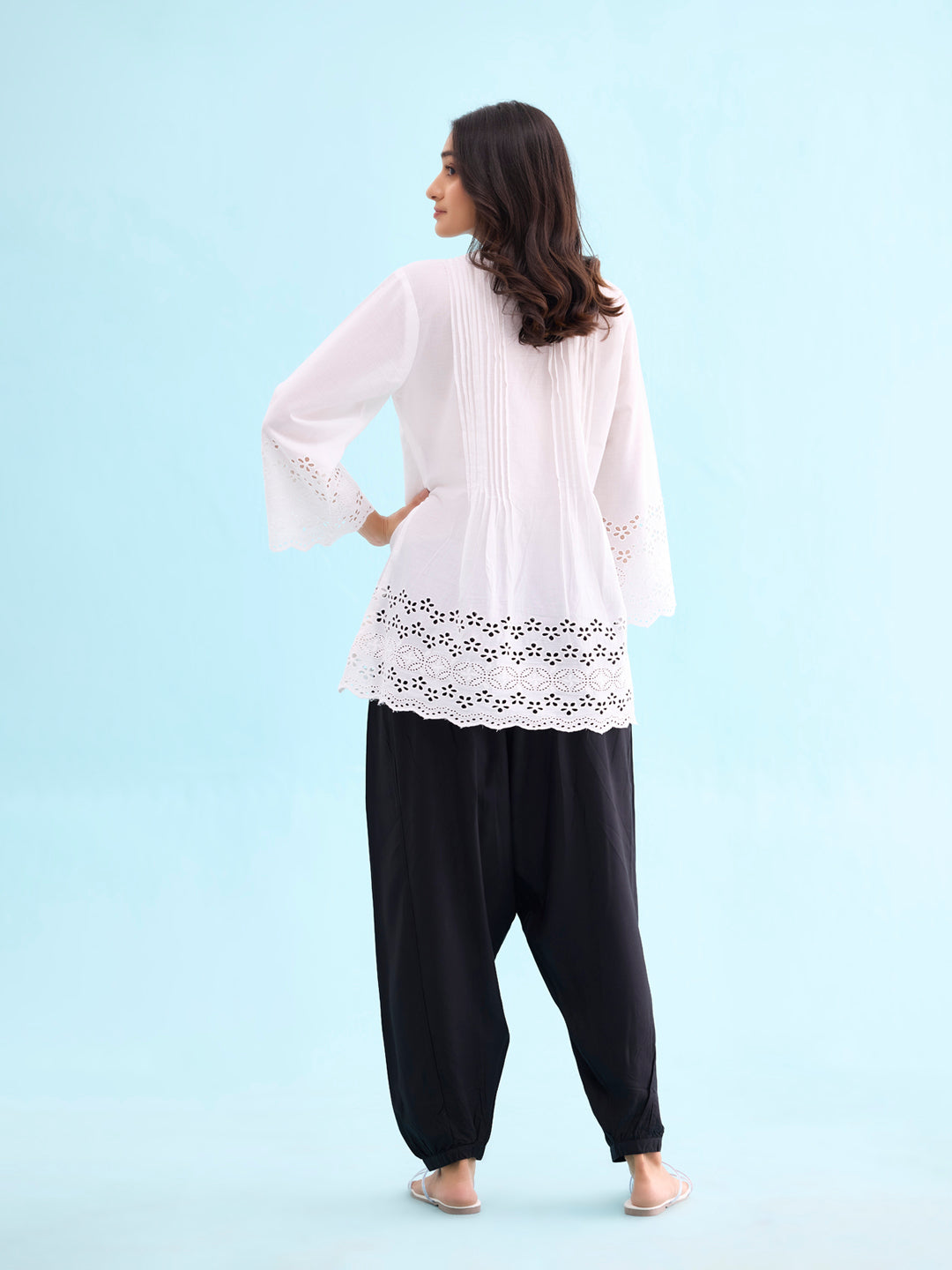 Black Woven Viscose Harem Pant