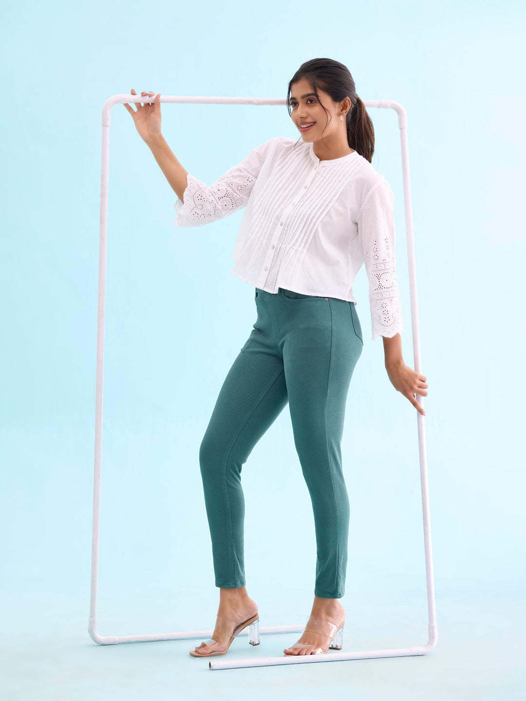 Evergreen Cotton Polyester Super Stretch Jeggings