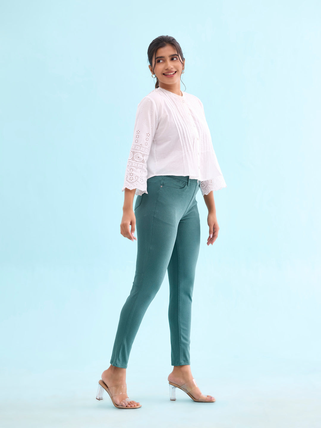 Evergreen Cotton Polyester Super Stretch Jeggings